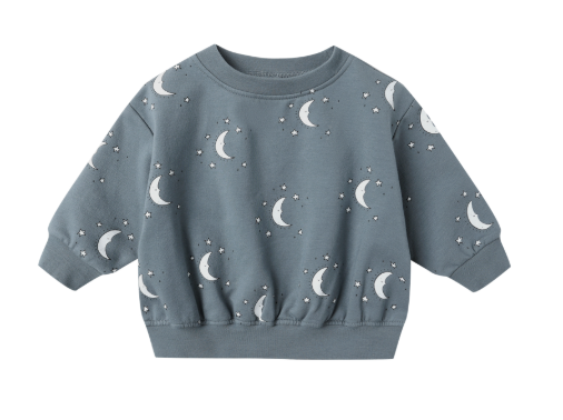 Quincy Mae - Relaxed Fleece Sweatshirt + Sweatpant Silver Moons