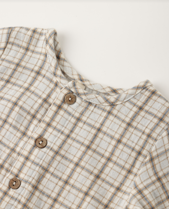 Quincy Mae - Pocketed Woven Jumpsuit || Blue Plaid