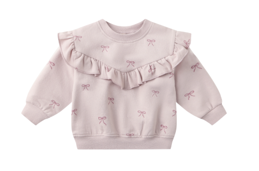 Quincy Mae - Ruffle Fleece Sweatshirt & Sweatpant Set || Bows