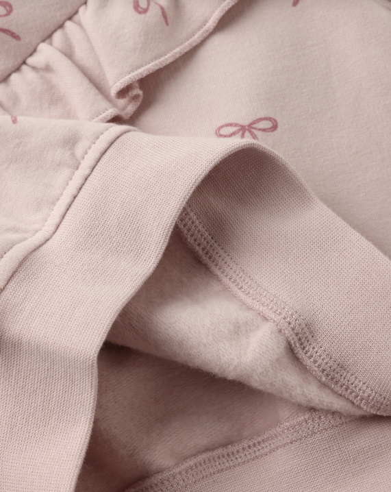 Quincy Mae - Ruffle Fleece Sweatshirt & Sweatpant Set || Bows