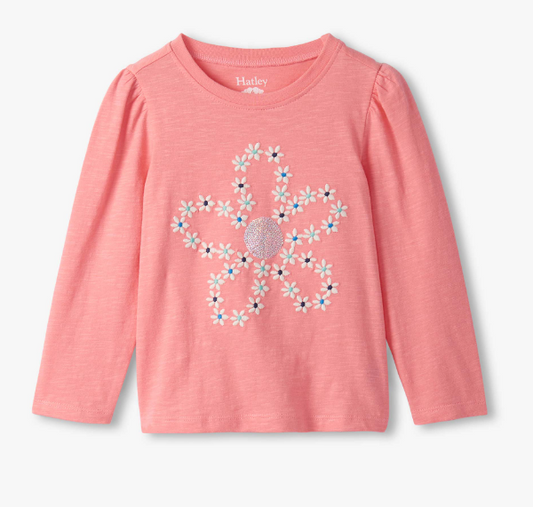 Hatley - Embroidered Flowers Puff Sleeve Tee