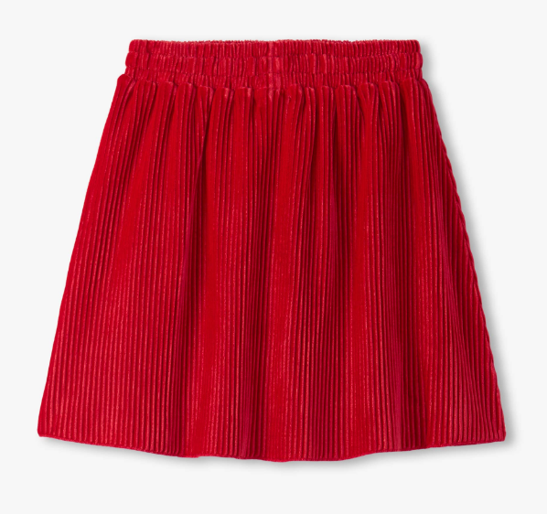 Hatley - Chex Red Pleated Velour Skirt