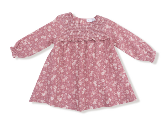 Angel Dear - Bandana Floral - Smocked Ruffle L/S Dress