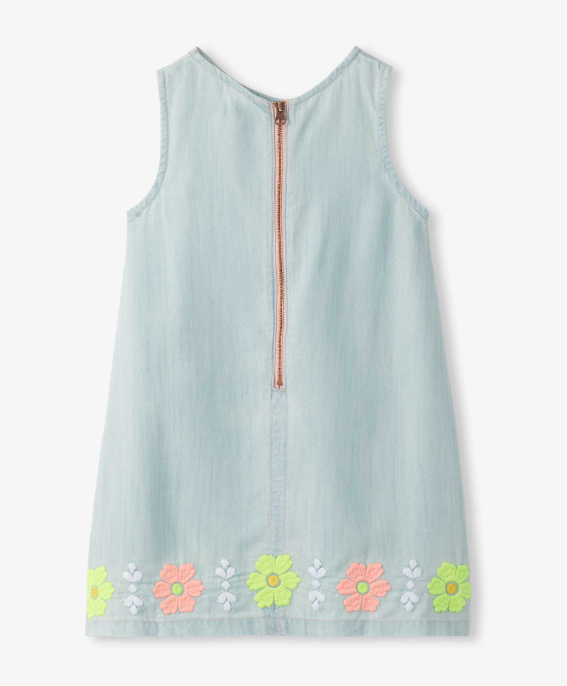 Hatley - Pinafore Dress - Soft Blue Tencel Embroidered