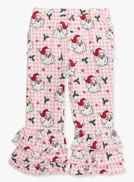 RuffleButts + RuggedButts - Baby Ruffle Flare Pants - Pink Dear Santa