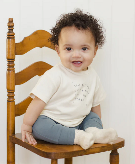 Quincy Mae - Boxy Tee & Drawstring Pant Set || Sun, Moon & Stars