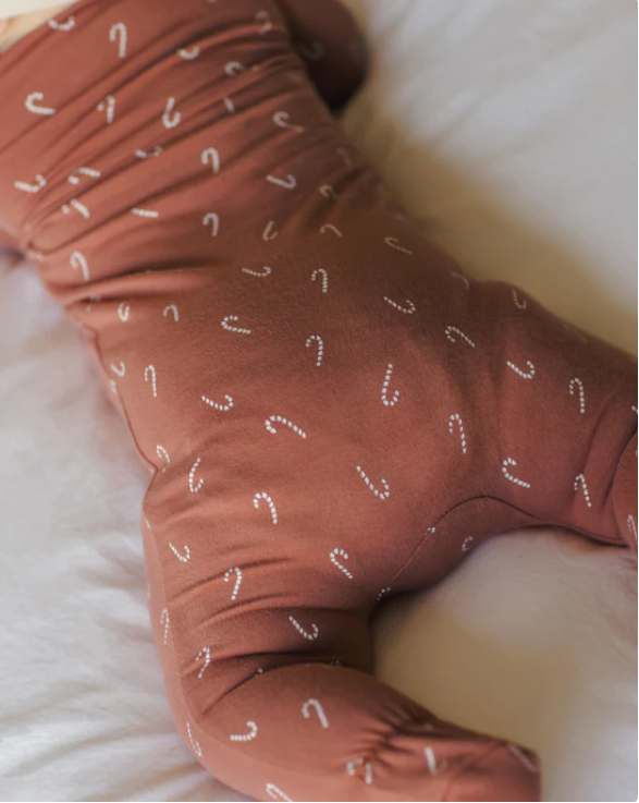 Quincy Mae - Bamboo Zip Footie || Candy Canes