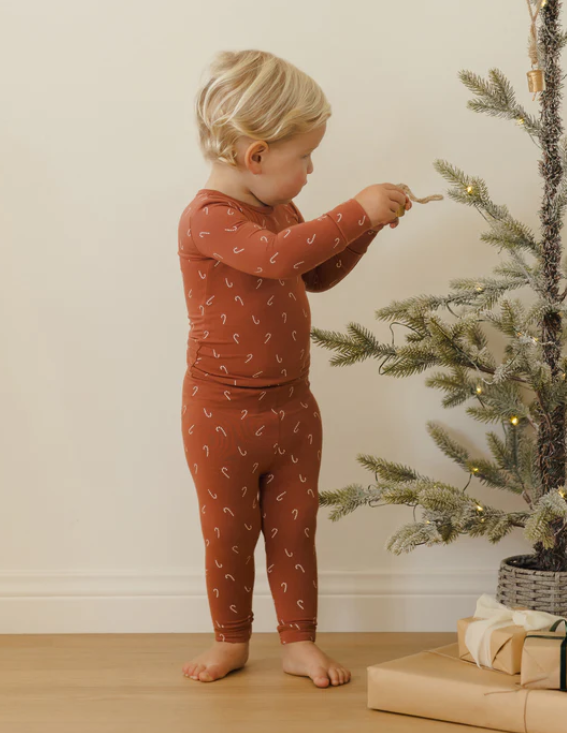 Quincy Mae - Bamboo Pajama Set || Candy Canes