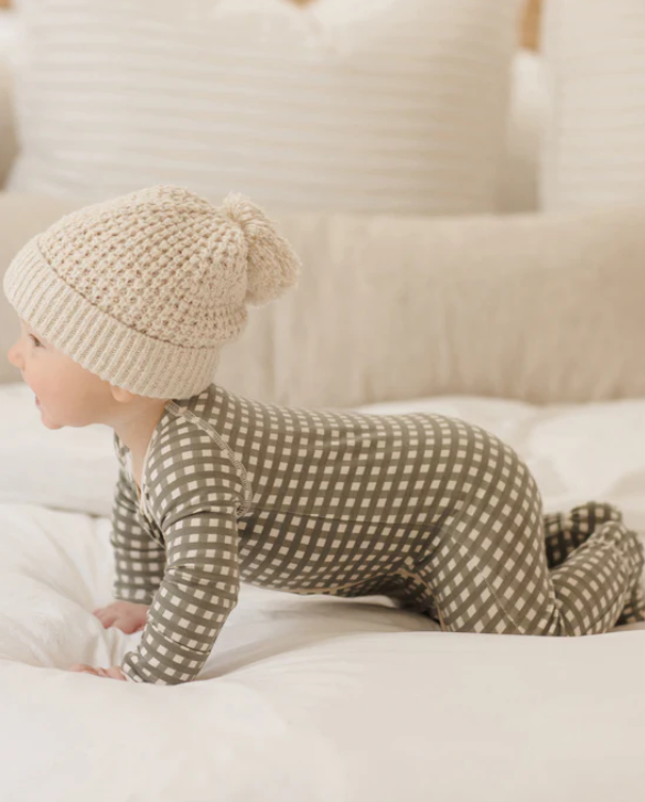Quincy Mae - Bamboo Zip Footie || Forest Check