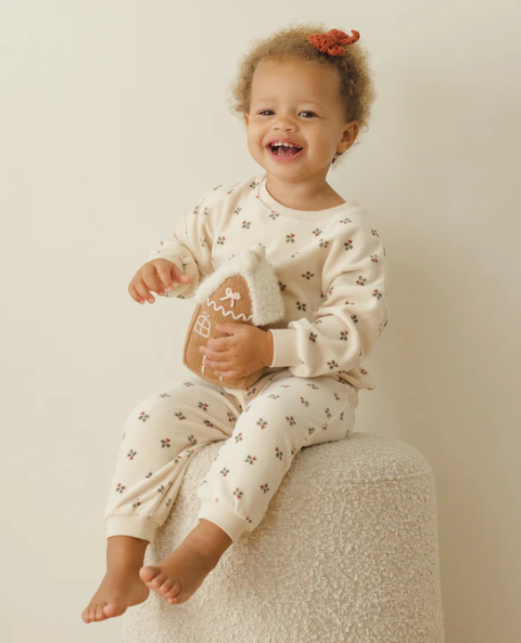 Quincy Mae - Velour Relaxed Sweatshirt + Sweatpant Set || Holly Berry
