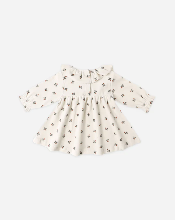 Quincy Mae - Velour Baby Dress || Holly Berry