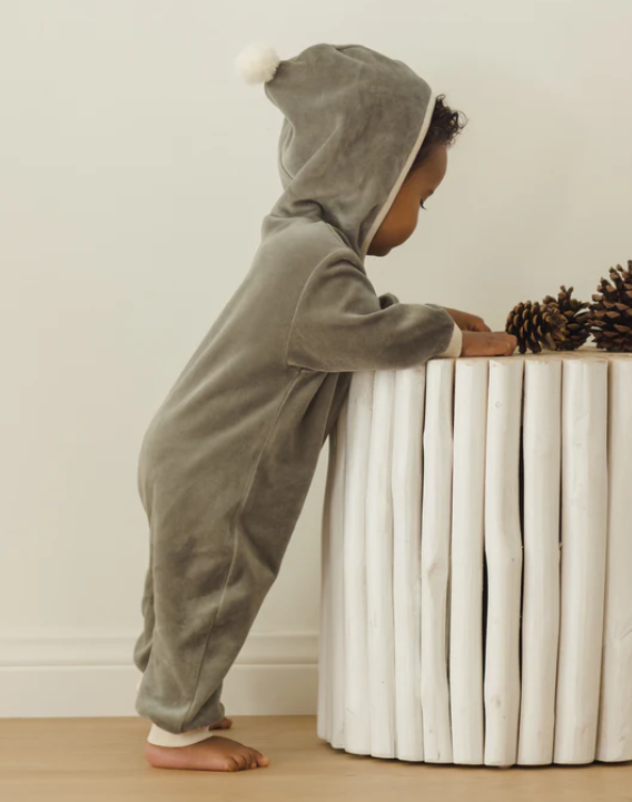 Quincy Mae - Velour Zip Jumpsuit || Forest