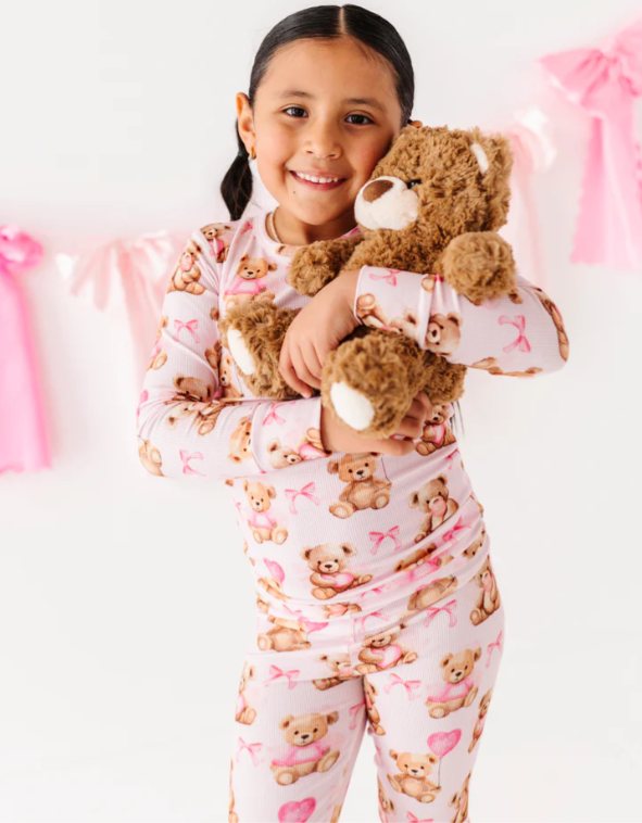 Birdie Bean - Beary Sweet Ribbed 2 Piece Pajamas