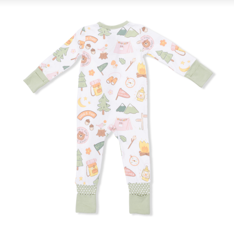 Angel Dear - Camping Pink Convertible Romper