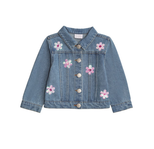 Mudpie - Sequin Daisy Denim Jacket