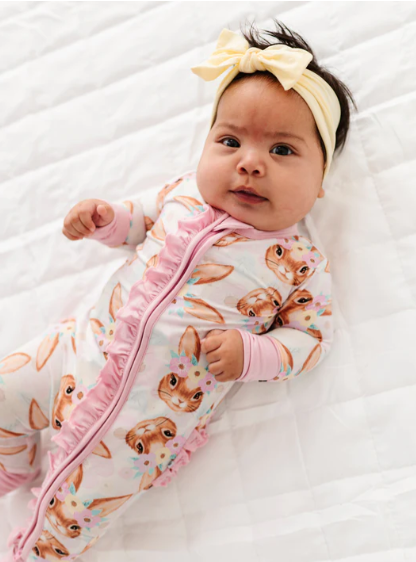 Birdie Bean - Blossom Bunny Ruffle Convertible Romper Pajama
