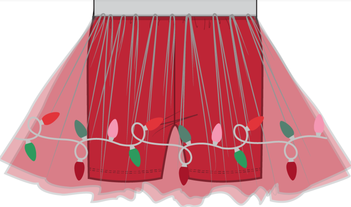 Angel Dear - Christmas Lights Merry Tutu Skirt with Bike Shorts