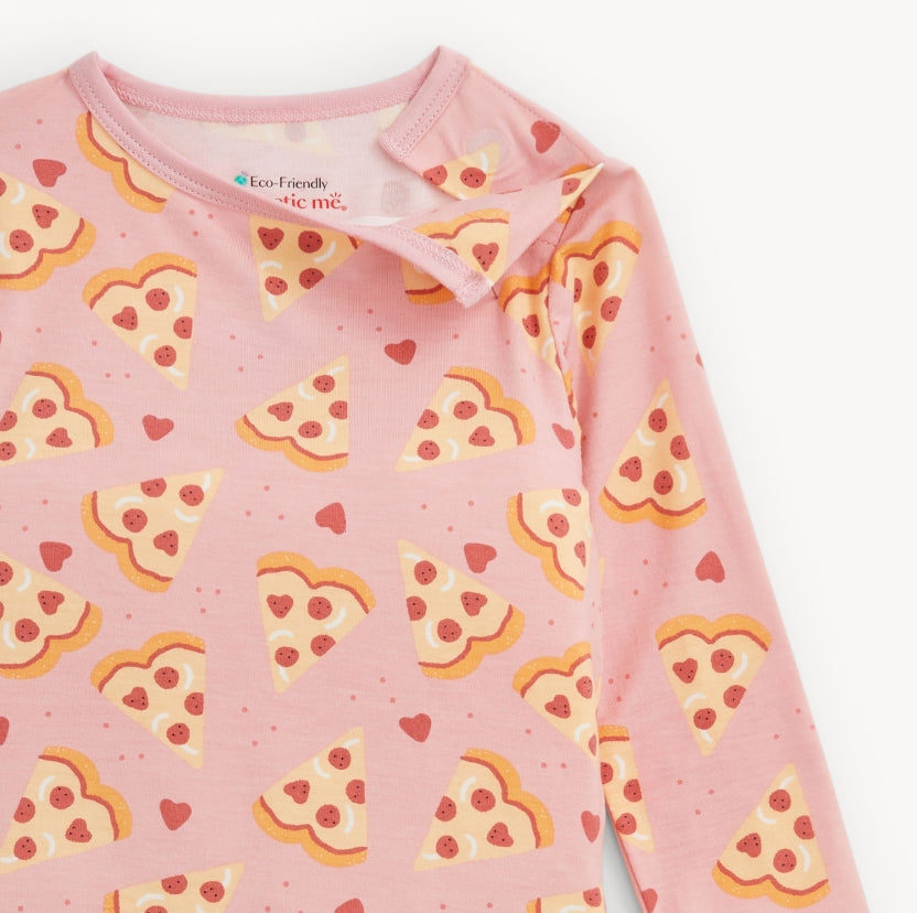 Magnetic Me - Pizza My Heart Pink Modal L/S Pajama Set