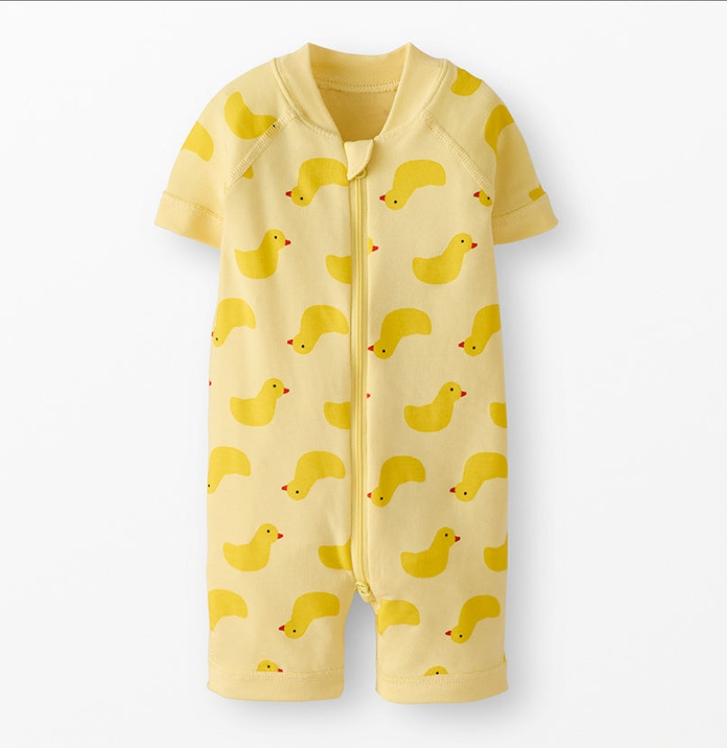 Hanna Andersson - Ducks 2-Way Zip Shortie Sleeper in Hannasoft Stretch
