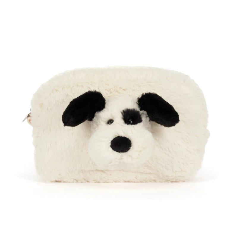 Jellycat - Rufferty Black and Cream Puppy Pouch (limit 1)
