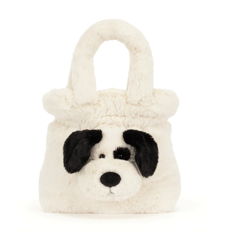 Jellycat - Rufferty Black and Cream Puppy Handbag (limit 1)