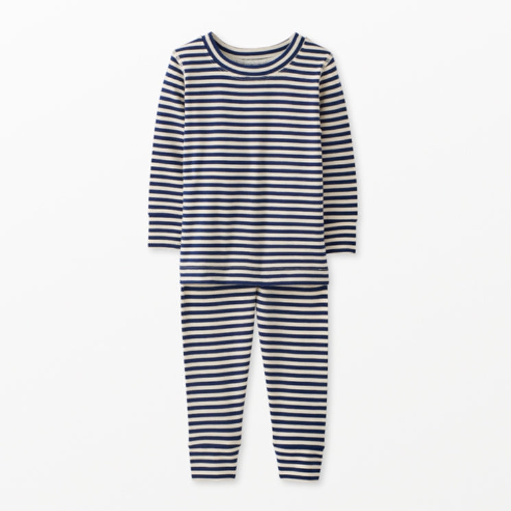 Hanna Andersson - Navy/Ecru - Long John Pajama Set in Hannasoft