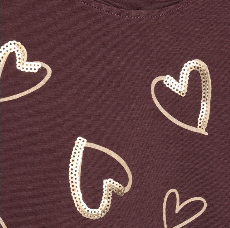 Minymo - Hearts Long Sleeve T-Shirt (Huckleberry)