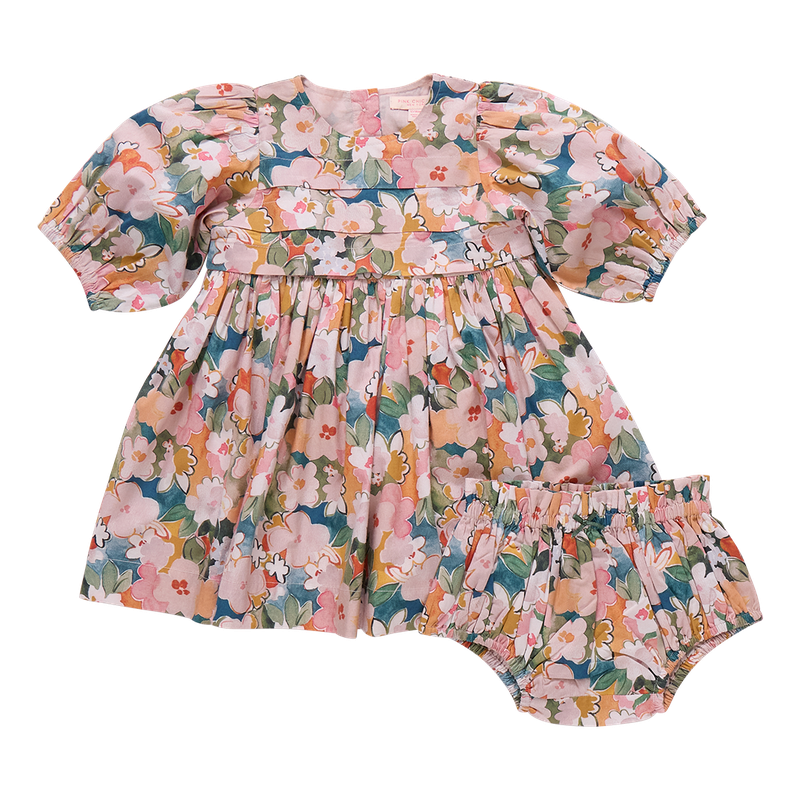 Pink Chicken - Evelyn Dress Set - Watercolor Floral