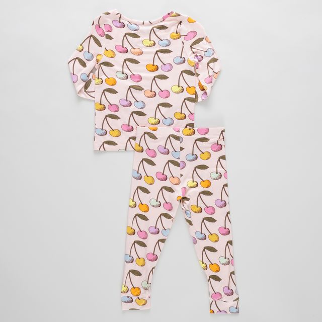 Pink Chicken - Kids Bamboo PJ Set - Cloud Pink Cherry