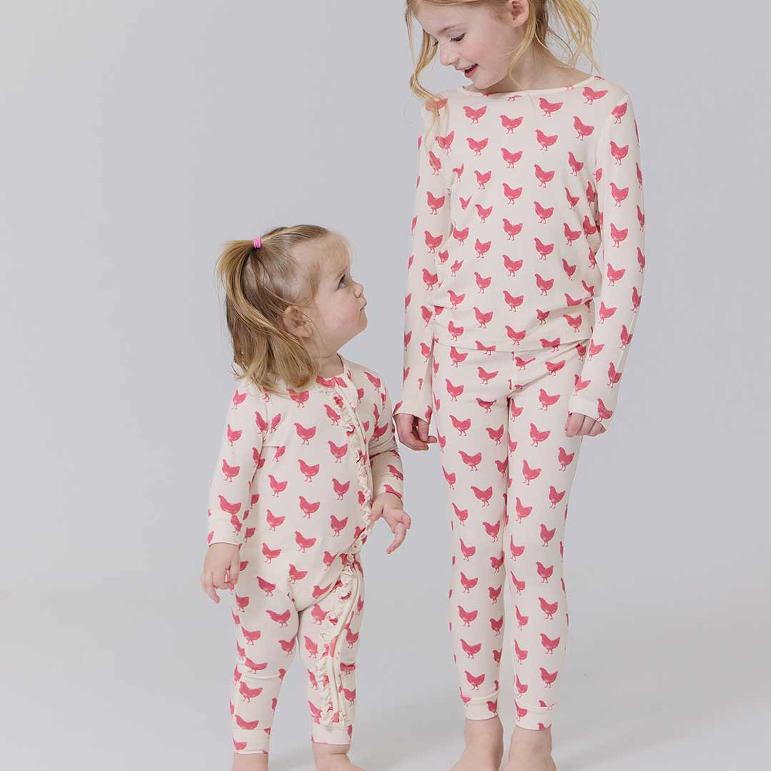 Pink Chicken - Bamboo PJ Set - Pink Chickens