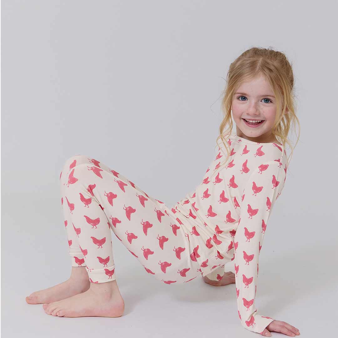 Pink Chicken - Bamboo PJ Set - Pink Chickens