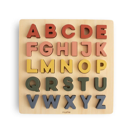 Mushie - Wooden Alphabet Puzzle