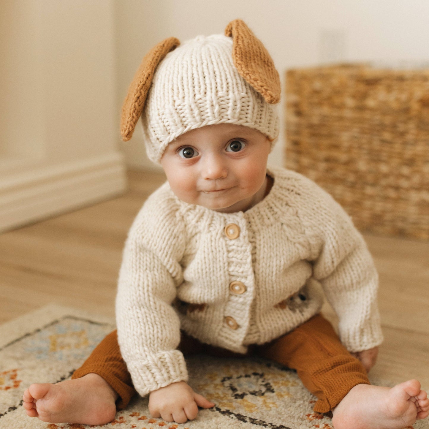 Huggalugs - Puppy Cardigan Knit  Sweater