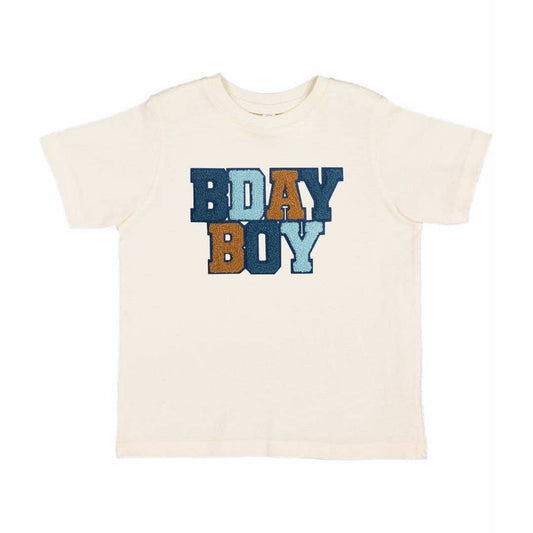 Sweet Wink - Birthday Boy Patch Short Sleeve T-Shirt - Natural