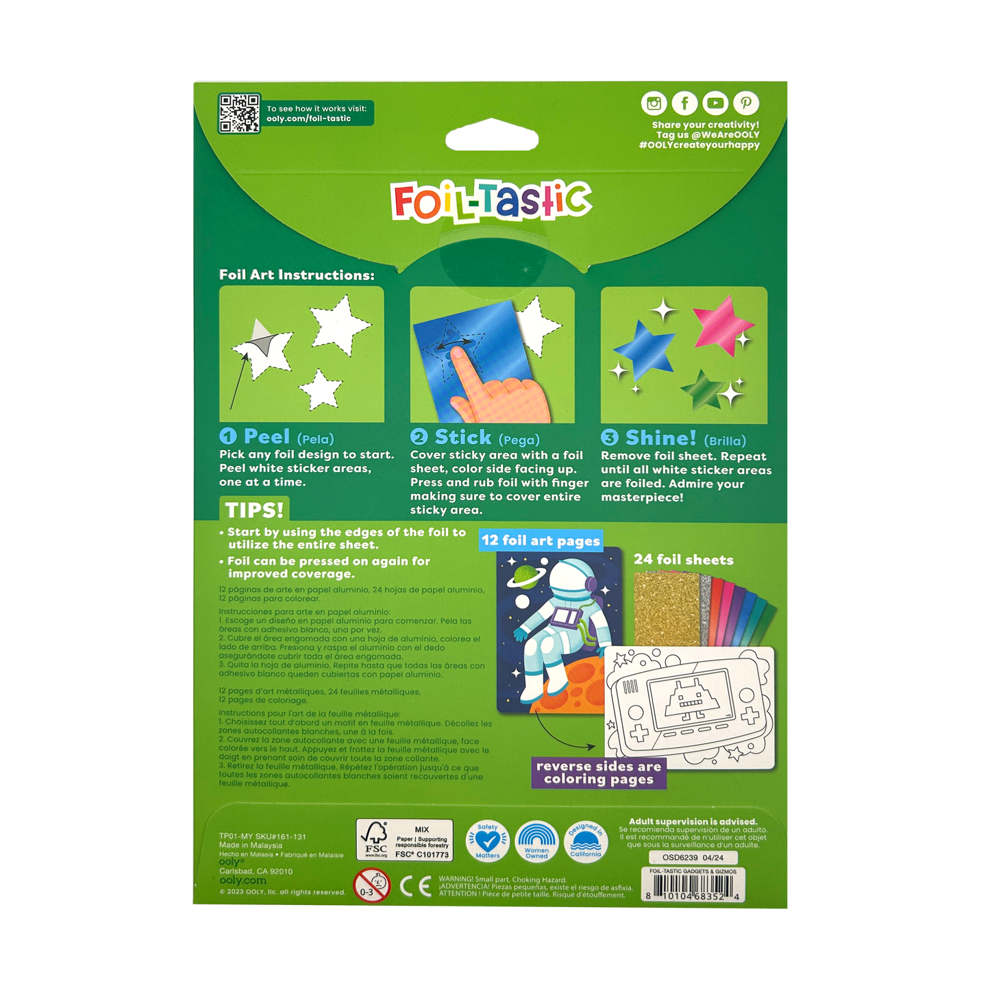 OOLY - Foil-tastic: Foil Art & Coloring Fun - Gadgets & Gizmos