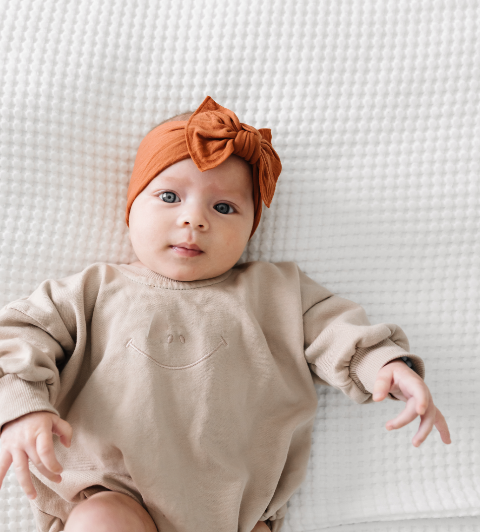 Baby Bling Bows - Clay - THE KNOT Soft nylon headband
