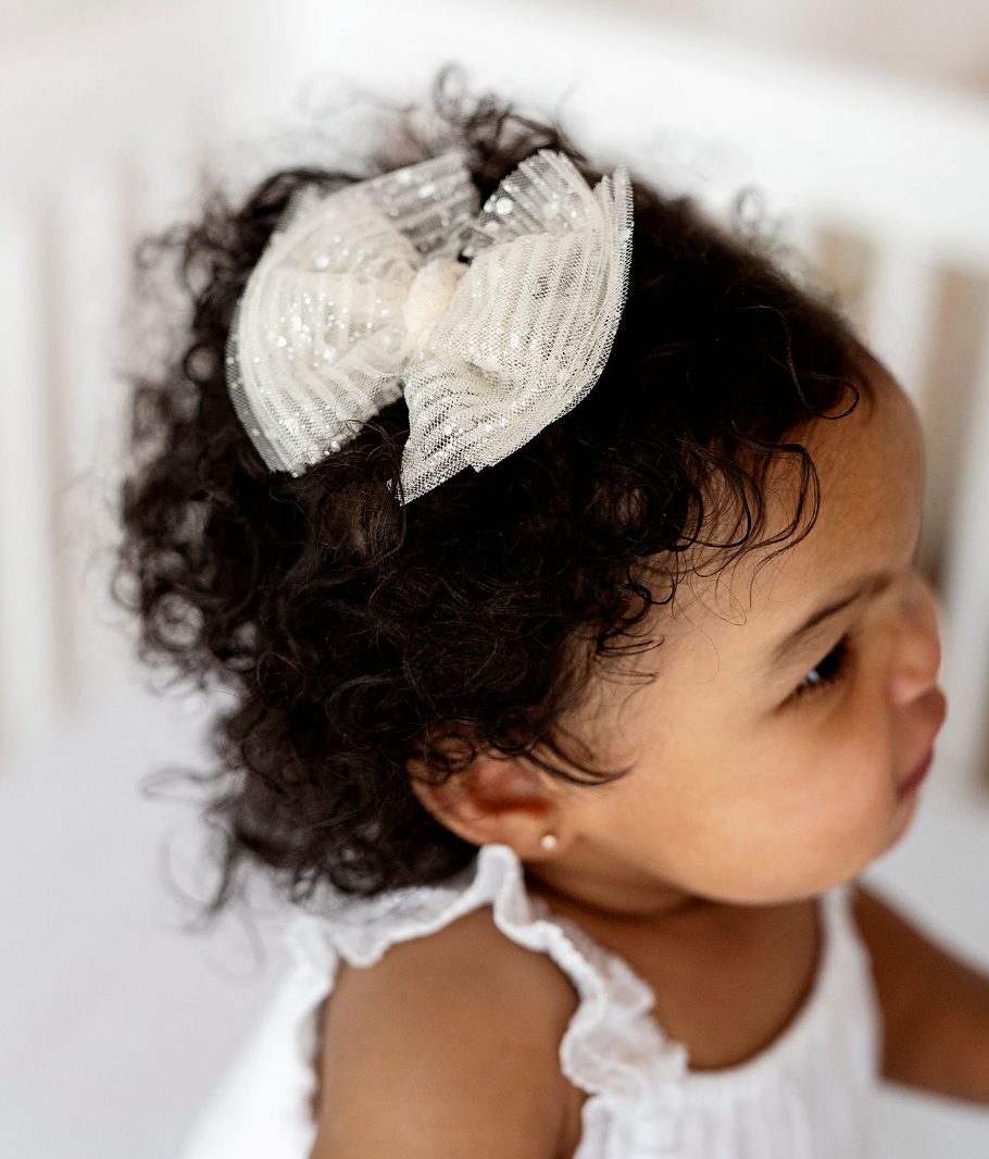 Baby Bling Bows - Baby Bling® 2-Pack Tulle Baby FAB® hair bow clips: Pink Multi Star