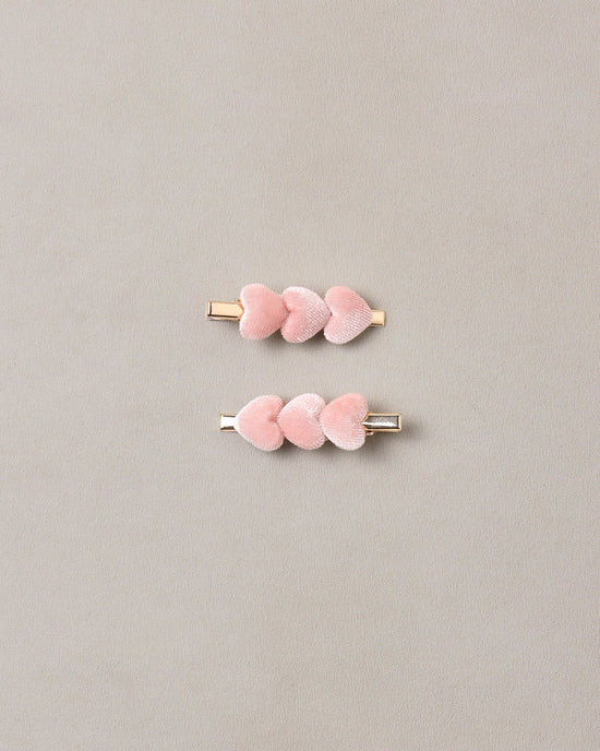 Noralee - Velvet Heart Clips | Rose