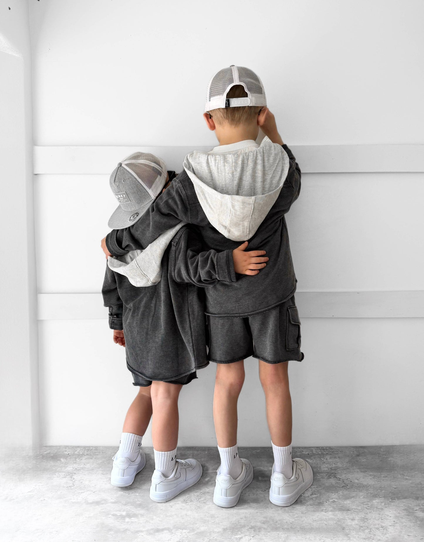 Little Bipsy - Lightweight Hooded Shacket - Charcoal Wash