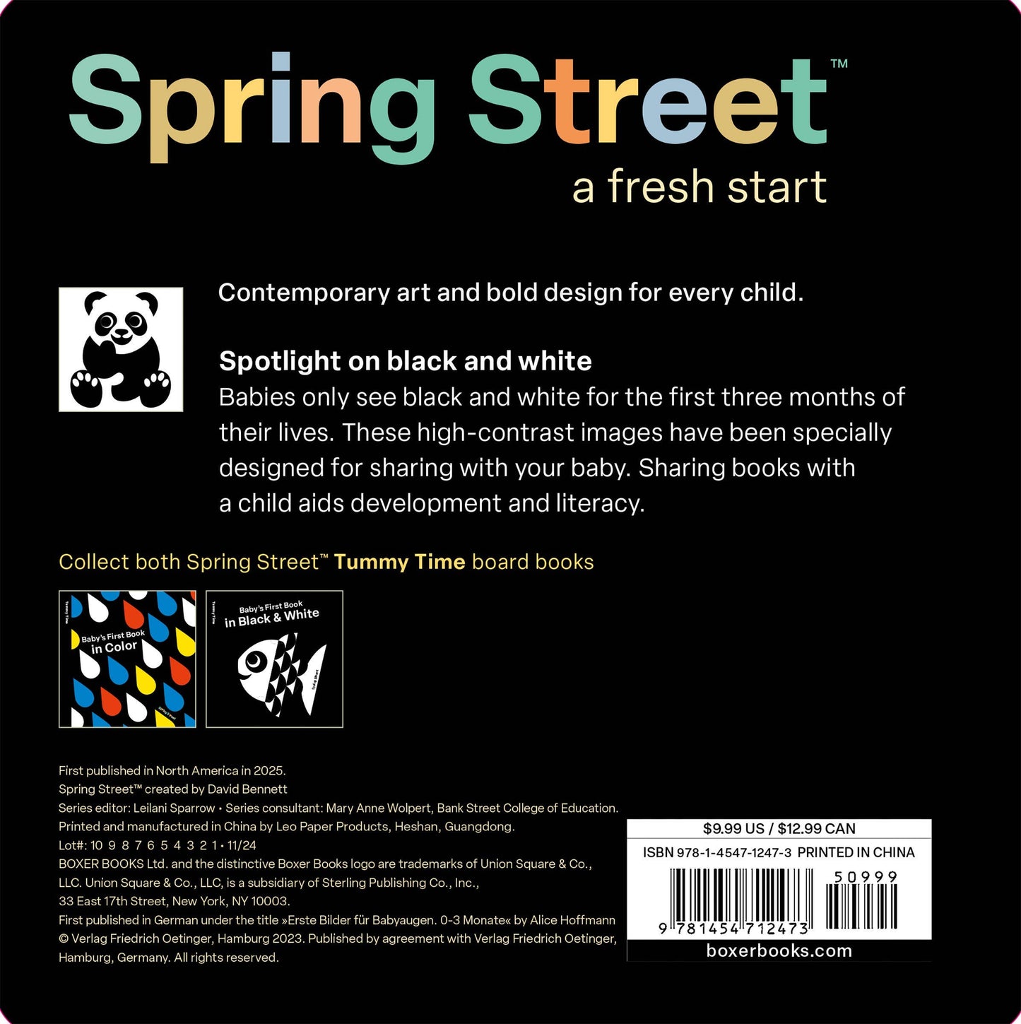 Hachette Book Group - Spring Street Tummy Time: Baby's First Book in Black & White Book