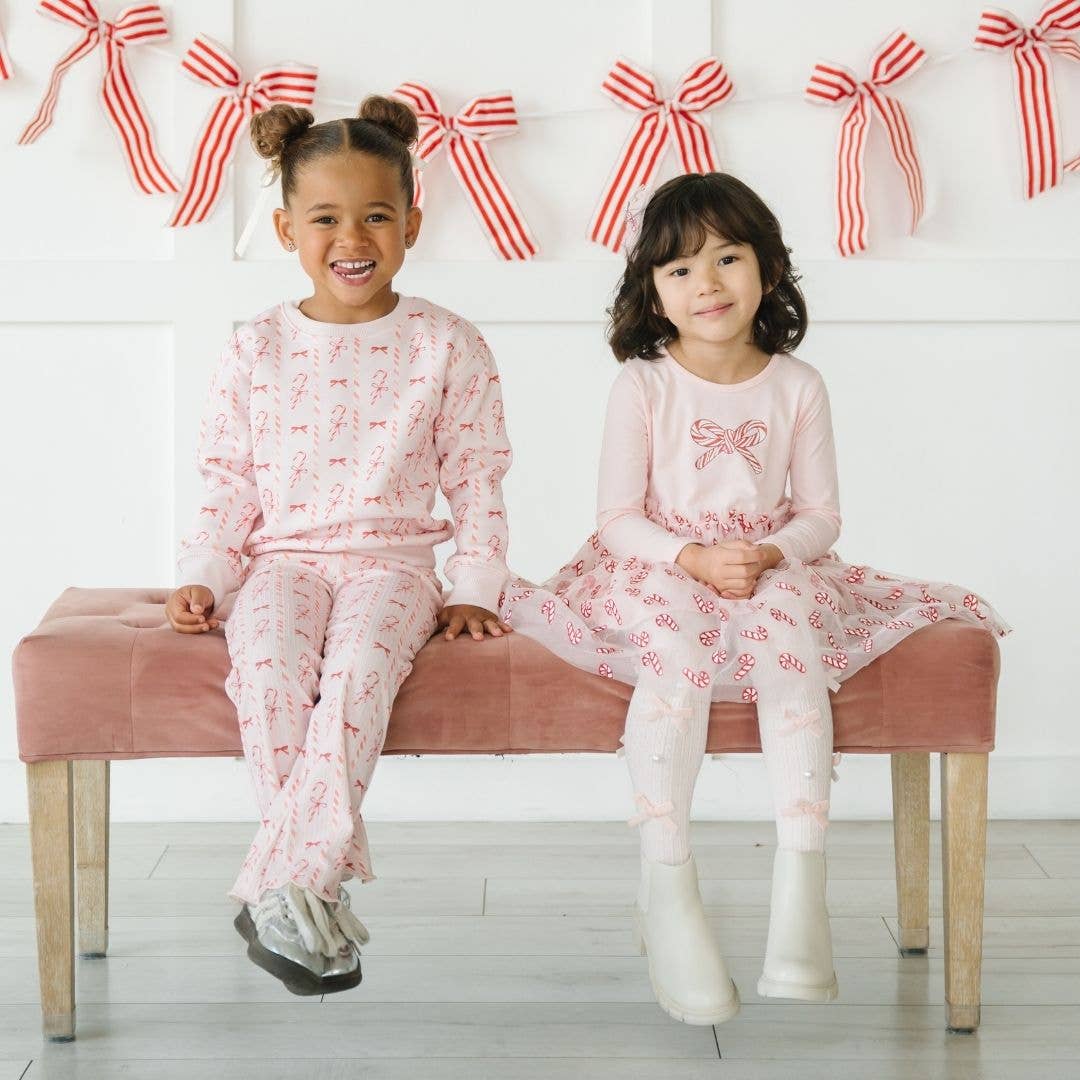Sweet Wink - Candy Cane Confetti Christmas Tulle Bow Clip - Hair Bows