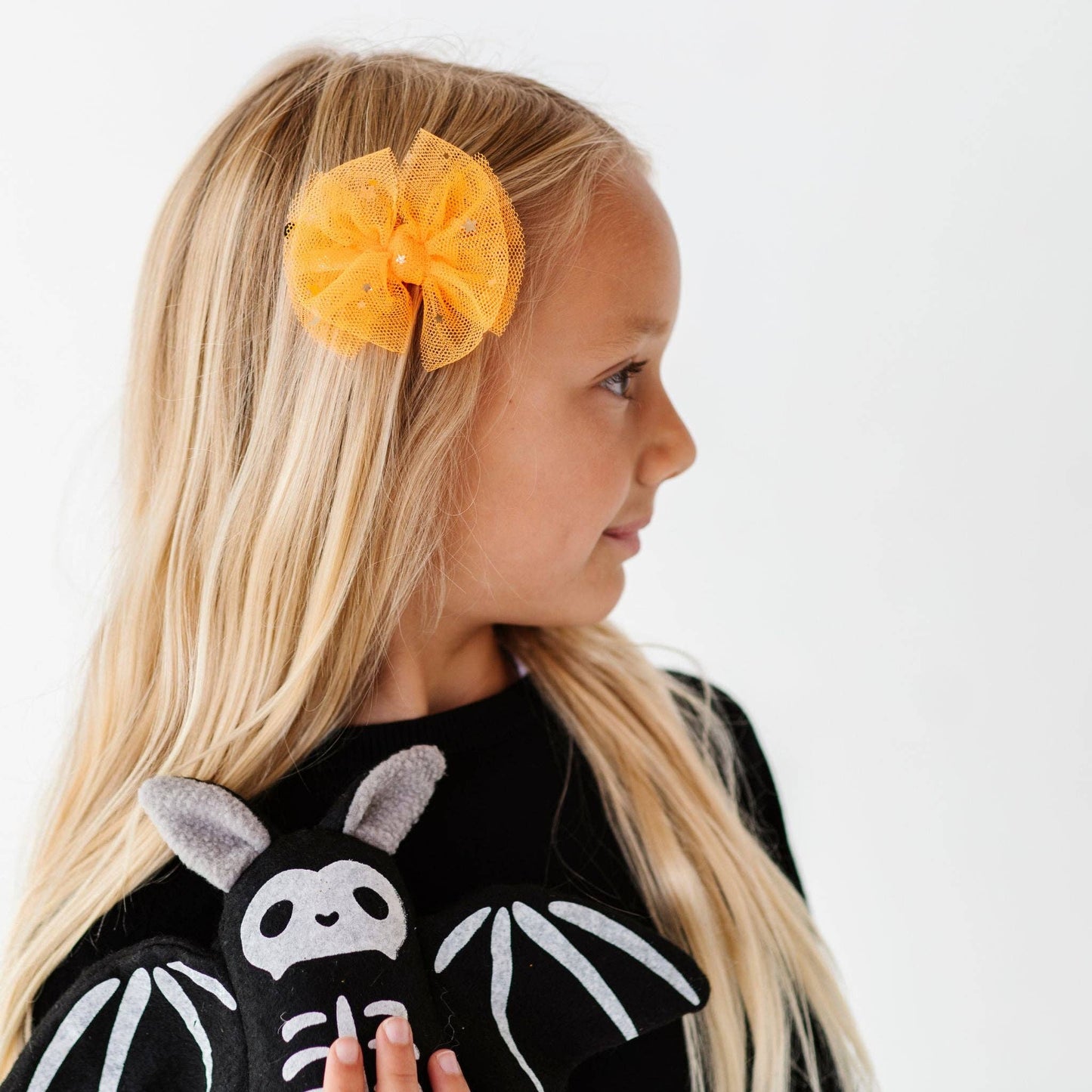 Baby Bling Bows - 2PK TULLE BABY FAB® CLIPS: orange moon