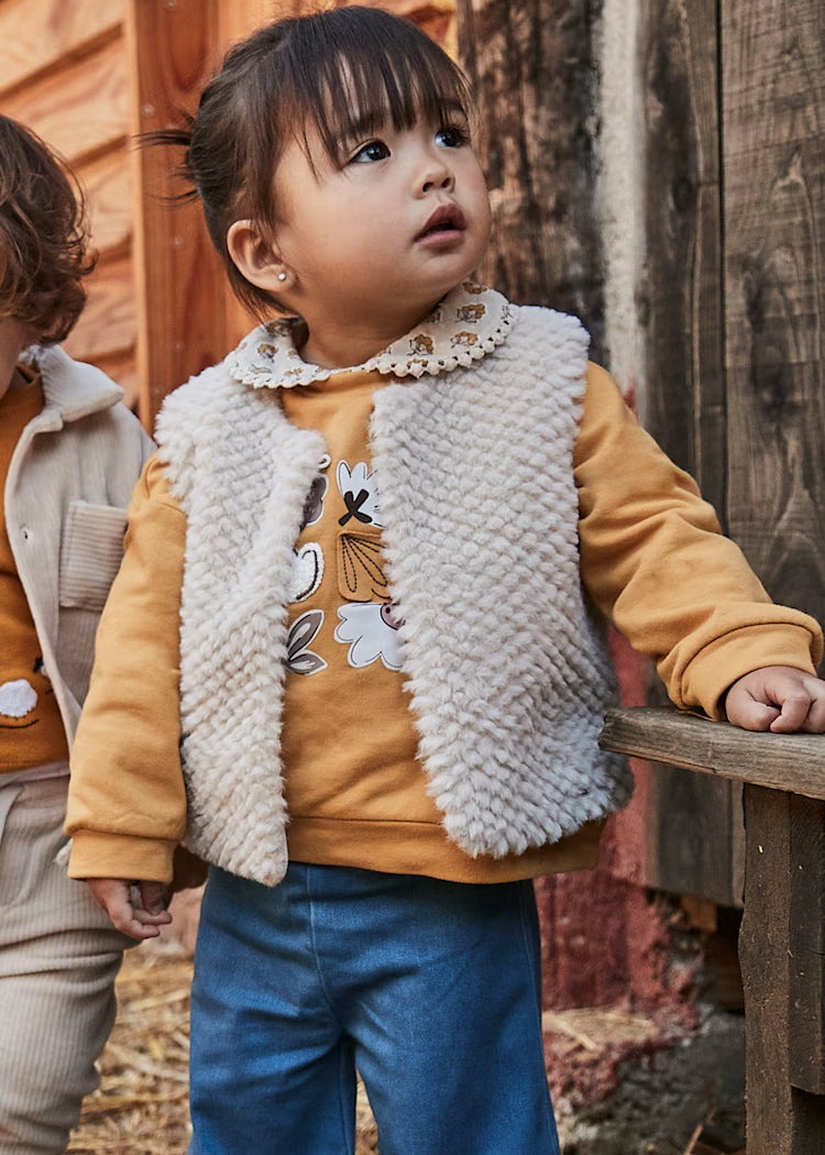 Mayoral - Sand Faux Fur Vest