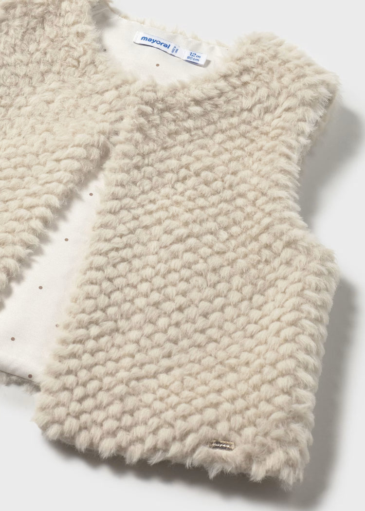 Mayoral - Sand Faux Fur Vest
