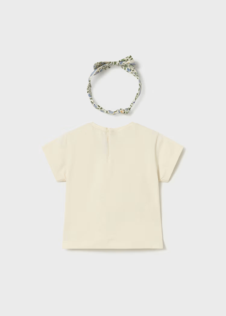 Mayoral - Flower Butterfly Short Sleeve Tee w/ Headband (1081)