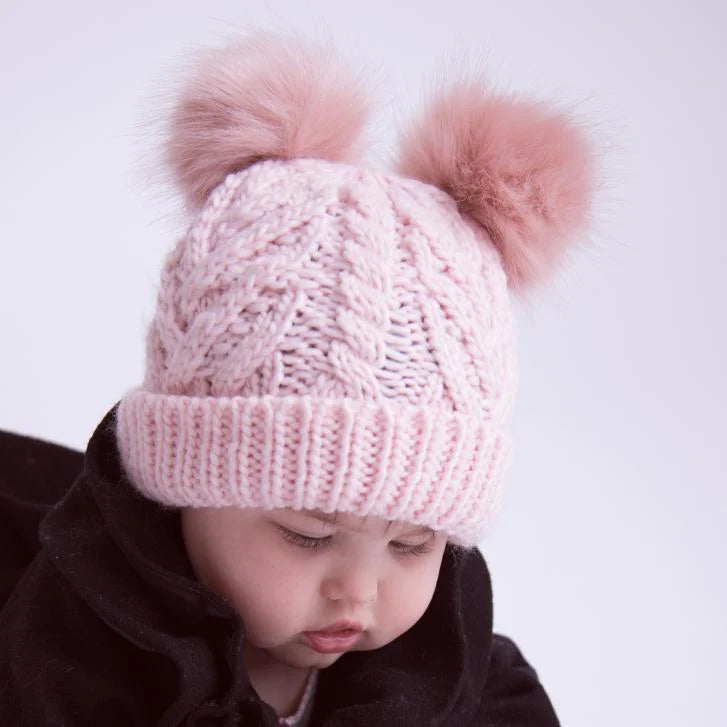 Huggalugs - Blush Pink Fluffer Beanie Hat