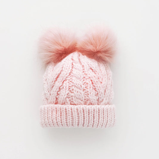 Huggalugs - Blush Pink Fluffer Beanie Hat