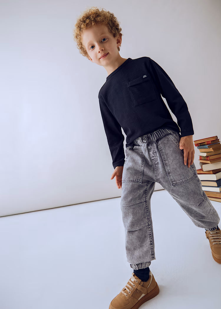 Mayoral - Gray Parachute Denim Pants