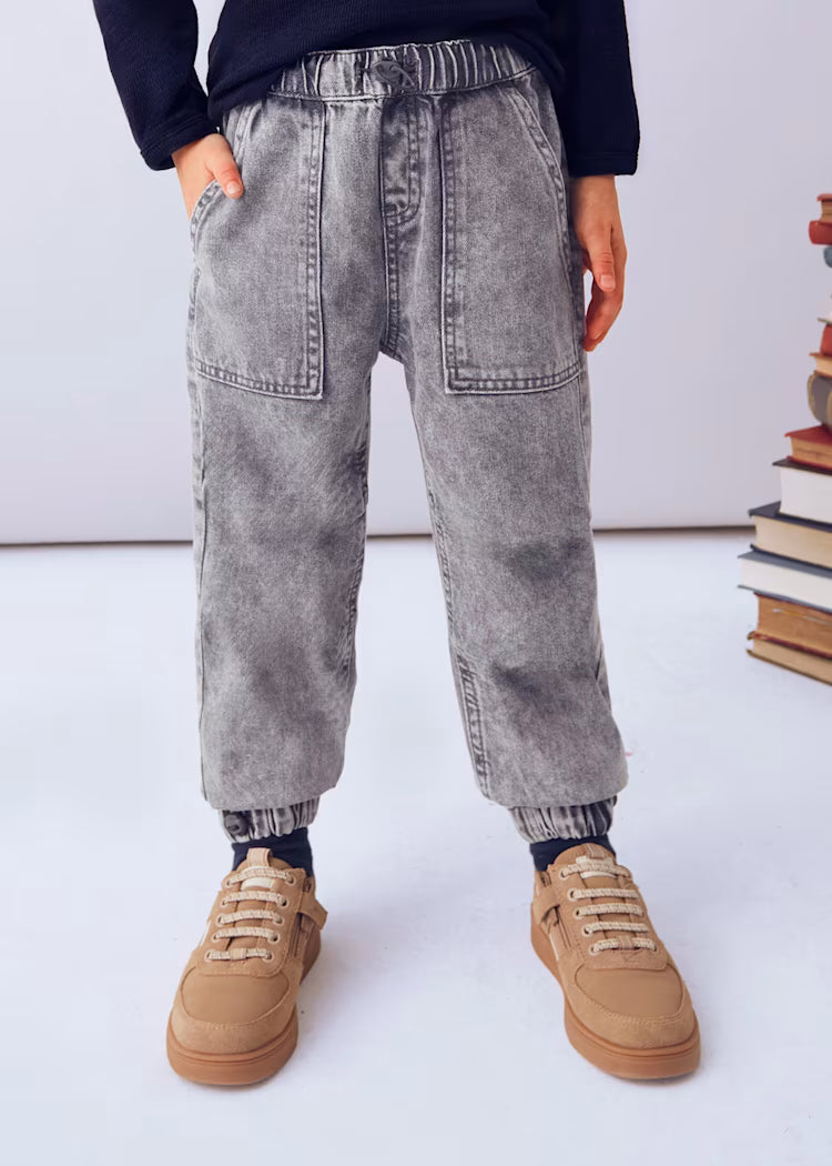 Mayoral - Gray Parachute Denim Pants