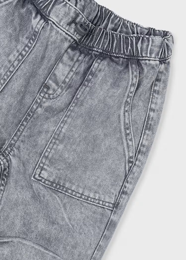 Mayoral - Gray Parachute Denim Pants